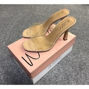 Wild Pair Women’s size 7M Luunav Clear Vinyl Slide Dress Heel Shoes